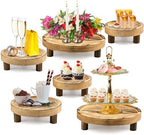 6PCS Wooden Risers for Display Wood Cake Stand for Party Round Food Risers for Buffet Wooden Holder Rustic Riser for Decor Tiered Tray Decor Home Kitchen (Light Brown, 6 PCS (8”, 6”, 5”)) by Unknown