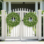 26 Inch Large Greenery Eucalyptus Boxwood Wreaths Artificial Easter Summer Spring Wreaths for Front Door Outdoor All Season Spring Decorations for Home Porch Room Window Wall Farmhouse (Berries) - Image 7