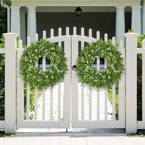 26 Inch Large Greenery Eucalyptus Boxwood Wreaths Artificial Easter Summer Spring Wreaths for Front Door Outdoor All Season Spring Decorations for Home Porch Room Window Wall Farmhouse (Berries) - Image 7