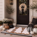 Moucuny 2 Pcs Halloween Ghost Coir Doormat Outdoor, Non-Slip Backing - Image 6