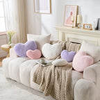 2PCS Heart Throw Pillows Room Decor Home Decor Bedroom Decor,White 13"*19" - Image 5