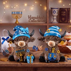 Karenhi 2 Pcs Highland Cow Figurines Resin, Hanukkah Decor for Home Desk - Image 2