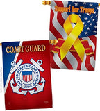 Coast Guard House Flag - Pack Armed Forces USCG Semper Paratus United State American Military Veteran Retire Official Support Our Troops - Banner Small Garden Yard Gift Double-Sided 28 X 40 by Breeze+Decor