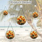 Orange Calendula Flower Stained Glass Window Hanging Suncatcher Gifts 15" - Image 6