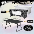 Frienda 2 Pcs Back to School Tablecloth 6 ft Composition Book Table Cover - Image 3