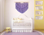 Youngeast Large Macrame Wall Hanging Boho Beaded Curtain for Window Macrame Bedroom Headboard Living Room Wall Art Tassel Tapestry Bohemian Woven Wall Decor 31" W X 25" H (Purple) - Image 3