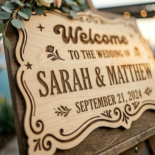 Personalized Country Garden Wedding Welcome Sign - Custom 3D Wood Ceremony Entrance & Reception Board for Rustic Barn, Estate or Backyard Venue - Multiple Sizes - Image 5