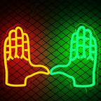 University Football Hand Sign for Wall Decor, Sports Hand Orange and Green U Neon Light Dimmer for Dormitory Decor,USB Power Lights for Man Cave, Bedroom, Game room Decor and Sport Fans Gifts - Image 2