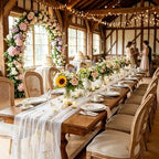 3 Pcs Floral Table Runner 10ft Embroidery Soft Flower Tulle - Image 5