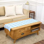 Solino Home 100% Pure Linen Dining Table Runner Blue Bell Check, 14 x 60 in by SolinoHome