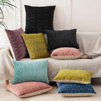 FIFU 22x22 Inch Throw Pillow Covers Set of 2, Jacquard Velvet, Black - Image 6