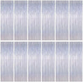ZATAYE 12 Pack Glitter Silver New Years Eve Foil Curtain Decorations by ZATAYE
