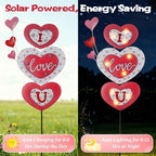 Lewondr Valentine's Day Decorations Outdoor, Metal Solar Pathway Lights - Image 2