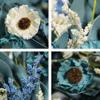 70 Inch Blue Eucalyptus Garland with White Flowers - Long Artificial Vine Garland for Staircase, Mantel, Fence, Front Door, Indoor/Outdoor Hanging Decor for All Seasons - Image 3