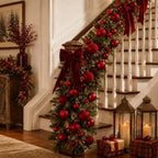 Hollowfly Red 56 Pcs Velvet Christmas Balls Ornaments Set - Image 6