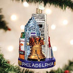 Old World Christmas Philadelphia Cityscape Glass Blown Ornament for Christmas Tree, Handcrafted Holiday Decoration, Landmark Collection - Image 2
