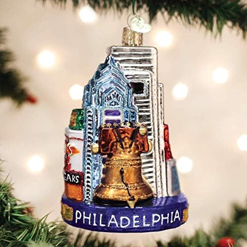 Old World Christmas Philadelphia Cityscape Glass Blown Ornament for Christmas Tree, Handcrafted Holiday Decoration, Landmark Collection - Image 2