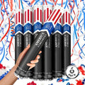 16" America Streamers Cannon [6 Pack] Red White & Blue Streamer Poppers No Mess, Biodegradable Streamer Paper, No Mess Confetti Poppers, Independence Day/July 4th, Conventions, Loud, Shoot Up to 40ft by JAPJA