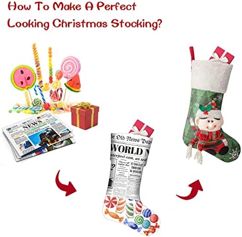 Christmas Stockings Set of 5, Large 18’’ Xmas Stockings Fireplace Hanging Stockings with Plush Cuff, Santa Snowman Reindeer Elf for Holiday Decor,Christmas Tree Decoration (5pcs) - Image 7