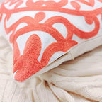 Alysheer Embroidered Decorative Throw Pillow Cover 18"x 18" Set of 2,Coral - Image 5