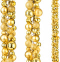 2 Pcs 6 ft Christmas Ball Ornament Garland, Mixed Gold by Yuxung