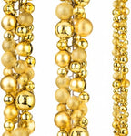 2 Pcs 6 ft Christmas Ball Ornament Garland, Mixed Gold by Yuxung