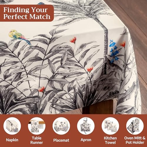 Maison d' Hermine Table Cloth Rectangle Table Reusable 100% Cotton 60"x120" - Image 4