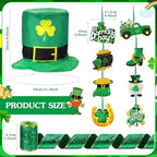 Halfchet St. Patricks Day Tree Ornaments Decorations St Patrick's Day Tree Topper Hat Bow Ribbon Shamrock Coins Hanging Ornaments for Irish Party - Image 3