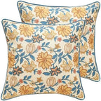 ISAENNE Linen Square Throw Pillow Cover,Set of 2,20"x12"-Estevan B by Isaennehomedecoration