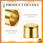 Sliner 100 Pack 0.87'' Gold Metal Candle Holders with Round Flat Base - Image 3
