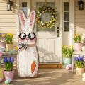 Yerliker 35 Inch Easter Wooden Porch Sign Wooden Bunny Standing Sign Decoration Easter Rabbit Outdoor Decor Bunny Shape Decor for Porch, Yard, Front Door, Garden, Patio, Outdoor by Yerliker