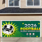 2026 World Soccer Cup Garage Door Banner Cover, 7x16ft Large Football Championship Backdrop, Canada USA Mexico Host Nations Outdoor Decoration, Heavy Duty Fabric Sports Wall Mural for Home Decor by THISFIND