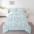 Erosebridal Cat Duvet Insert King, Kawaii Garfield Cat Bedding Set for Kids Boys Girls, Paw Print Love Heart Comforter Set, Cartoon Animals Soft Quilt 3 Pieces, Blue by Erosebridal