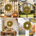 26" Fall Boxwood Wreath for Front Door - Thanksgiving Outdoor Home Decor - Image 5