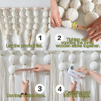 Macrame Wall Hanging Ball Boho Wall Decor Fiber Art Handmade 47"W*32"L - Image 2