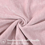 decorUhome Chenille Blush Pink Velvet Throw Pillow Covers 26x26 Set of 2 - Image 2