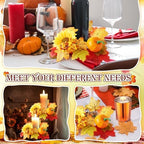 Umigy 12 Set Fall Candle Holders Glass Votive, Maple Leaf, Bright Color - Image 5