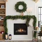 N&T NIETING 12FT Christmas Norfolk Pine Garland Real Touch Pine Artificial Garlands Faux Greenery Garland Winter Christmas Garland for Table Mantle Fireplace Indoor Outdoor Xmas Decorations (1 Pcs) - Image 2
