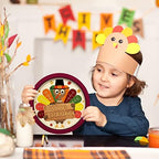 Gatherfun Turkey Thanksgiving Party Supplies Kit, Autumn Disposable Dinnerware Includes, Paper Dinner Plates, Dessert Plates, Napkins, Cups, and Tablecloth, for Fall party Decorations, Serve 25 - Image 4