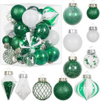 34PCS Green/White Christmas Ball Ornaments Set for Tree Decor by MoonXmas