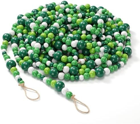 Zeyune 1 Pcs 66 Feet Christmas Beads Garland, Green by Zeyune