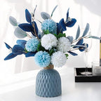 Artificial Flowers with Ceramic Vase Faux Hydrangea Flower Arrangements Table Centerpieces for Home Garden Party Wedding Decoration - Image 3