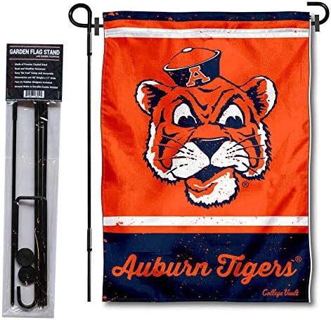 Auburn Vintage Retro Throwback Garden Flag with Stand Holder by WinCraft