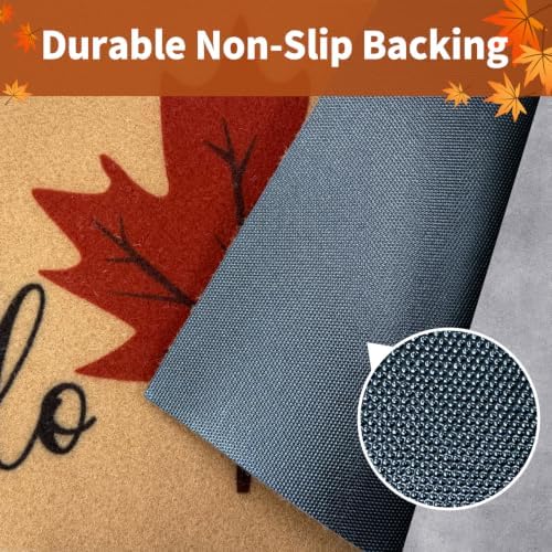 Hello Fall Door Mat, Non Slip Front Welcome Mat Outdoor Indoor 24x36 - Image 4
