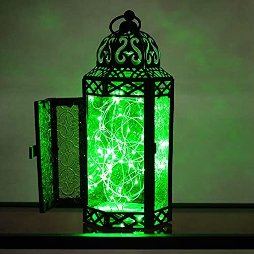Vela Lanterns Decorative Indoor Fairy Light Candle Holder, Green, M, 12-PK - Image 4