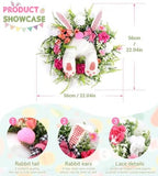 Easter Bunny Butt Wreath, Spring Door Decoration Kit, Colorful Ribbon and Floral Design, 18 x 15.8 Inches, Indoor Outdoor Welcome Sign - Image 7