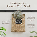 Water Hyacinth Wall Hanging Basket for Front Door, Flat Back - Image 2