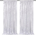 Silver Sequin Backdrop Curtains,2 Panels 3FTx8FT Glitter Backdrop for Party by SoarDream