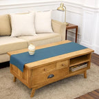 Solino Home 100% Linen Table Runner Peacock Blue Woven, Fete 14 x 48 in by SolinoHome