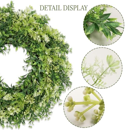 28 Inch Large Eucalyptus Wreaths for Front Door Artificial Green Leaves Greenery Indoor Outdoor Wreath Home Decor Porch Window Wall Farmhouse Door Decorations Spring Summer Fall All Seasons - Image 5